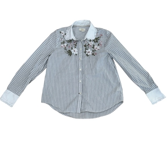 Kate Spade Embroidered Ruffle Shirt - Small - Picture 1 of 4
